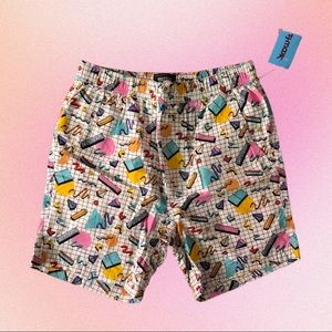 Retro print shorts *part of a set*